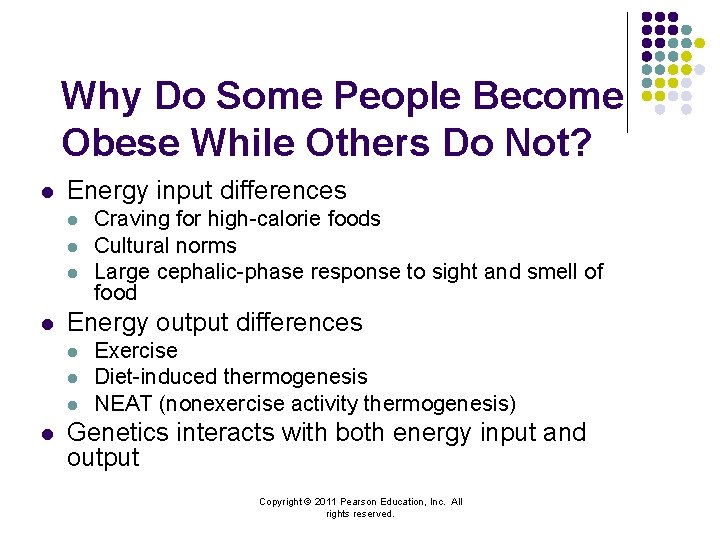 Why Do Some People Become Obese While Others Do Not? l Energy input differences