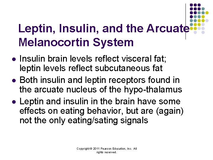 Leptin, Insulin, and the Arcuate Melanocortin System l l l Insulin brain levels reflect