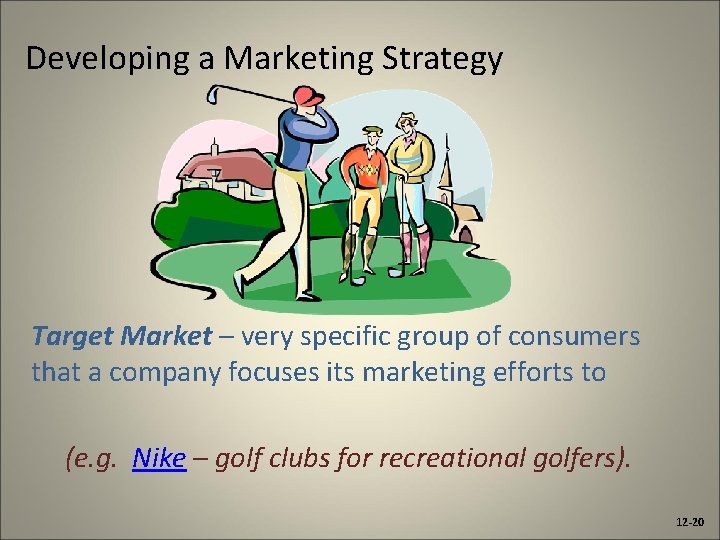 Developing a Marketing Strategy Target Market – very specific group of consumers that a