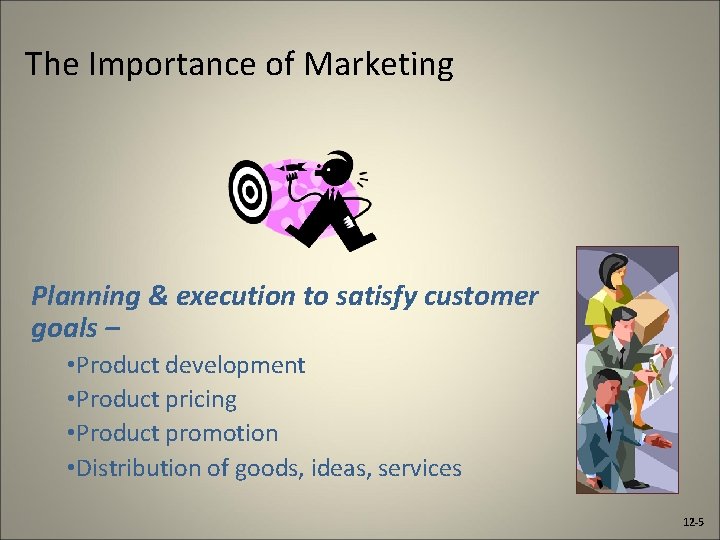 The Importance of Marketing Planning & execution to satisfy customer goals – • Product