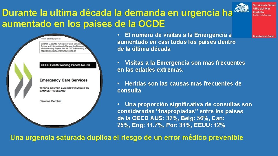 Durante la ultima década la demanda en urgencia ha aumentado en los países de