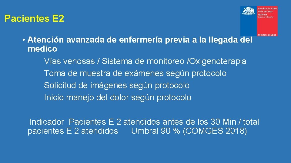 Pacientes E 2 • Atención avanzada de enfermería previa a la llegada del medico