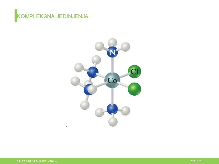 KOMPLEKSNA JEDINJENJA OPŠTA I NEORGANSKA HEMIJA BIOLOGIJA 