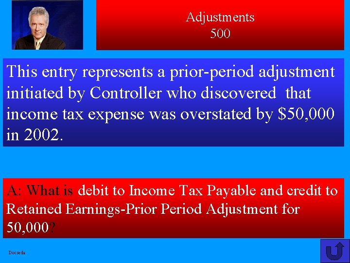 Adjustments 500 This entry represents a prior-period adjustment initiated by Controller who discovered that