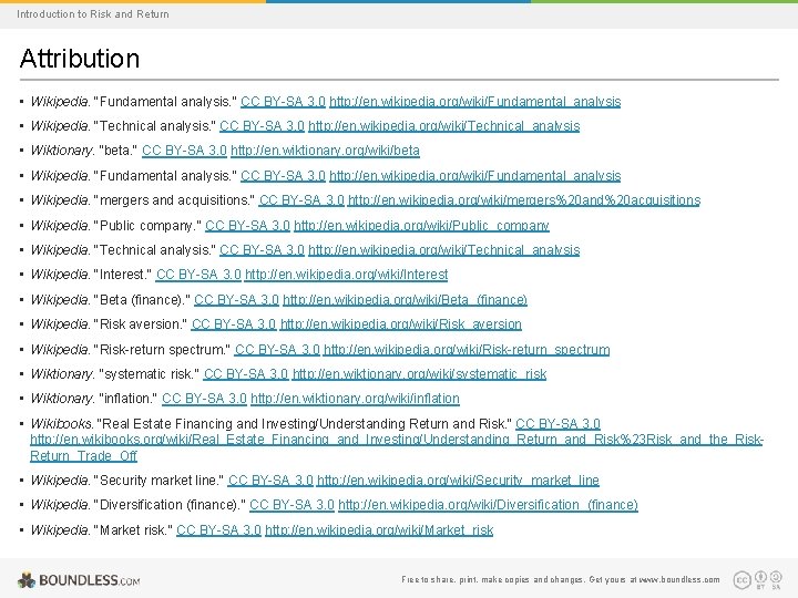 Introduction to Risk and Return Attribution • Wikipedia. "Fundamental analysis. " CC BY-SA 3.