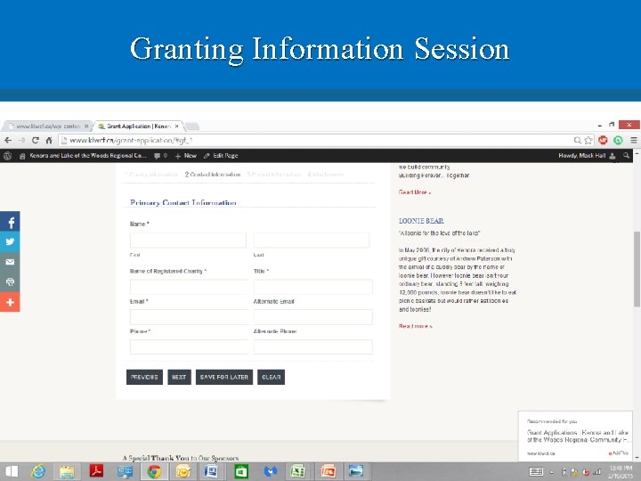 Granting Information Session 