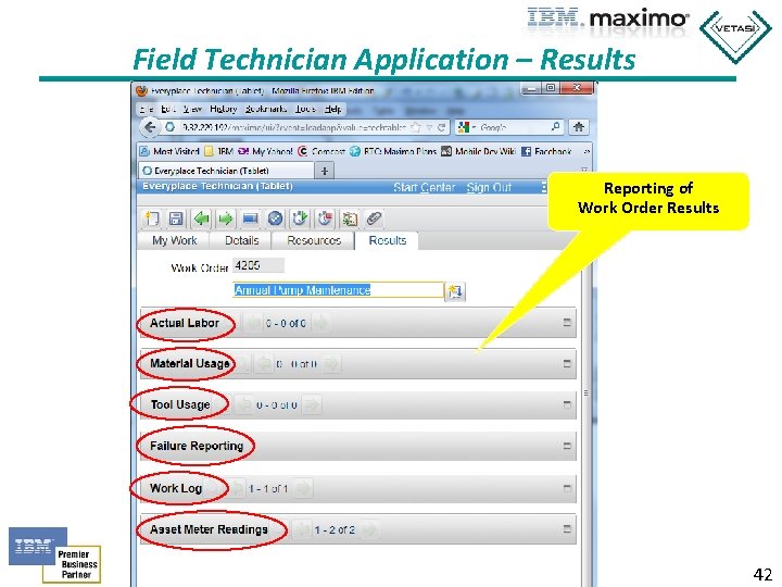 Field Technician Application – Results Reporting of Work Order Results 42 