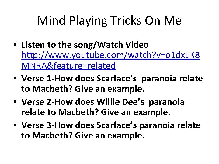 Mind Playing Tricks On Me • Listen to the song/Watch Video http: //www. youtube.