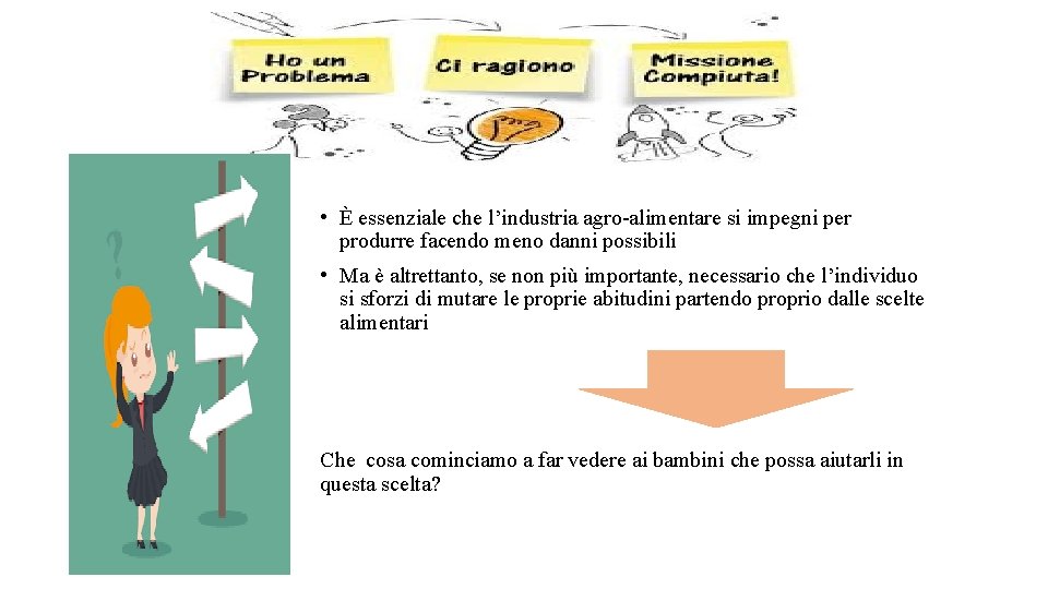  • È essenziale che l’industria agro-alimentare si impegni per produrre facendo meno danni