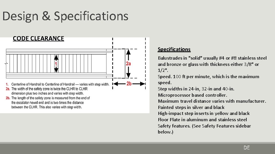 Design & Specifications CODE CLEARANCE Specifications Balustrades in "solid" usually #4 or #8 stainless