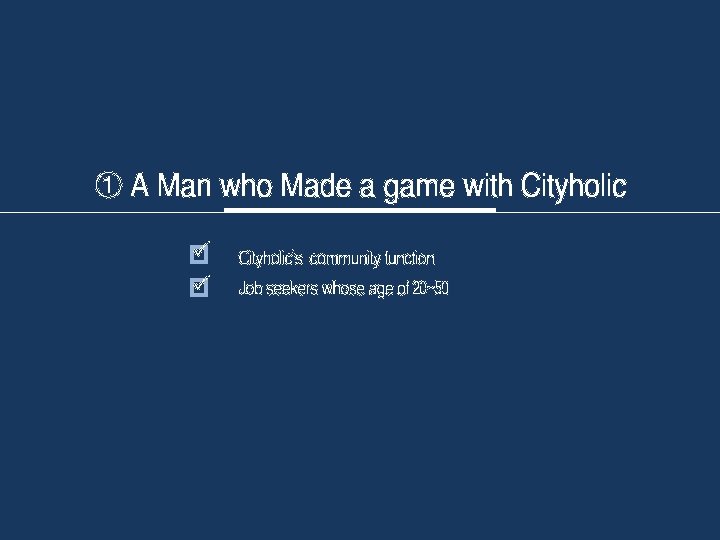 ① A Man a game with Cityholic 1. who 2. 3. 4. Made 5