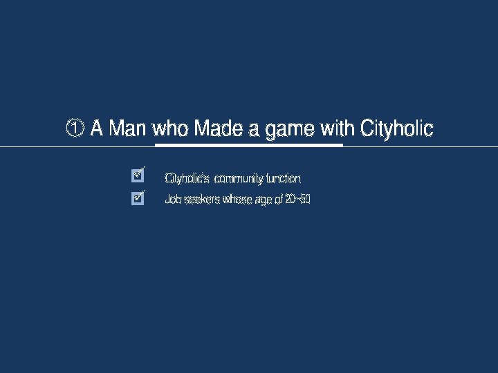 ① A Man a game with Cityholic 1. who 2. 3. 4. Made 5