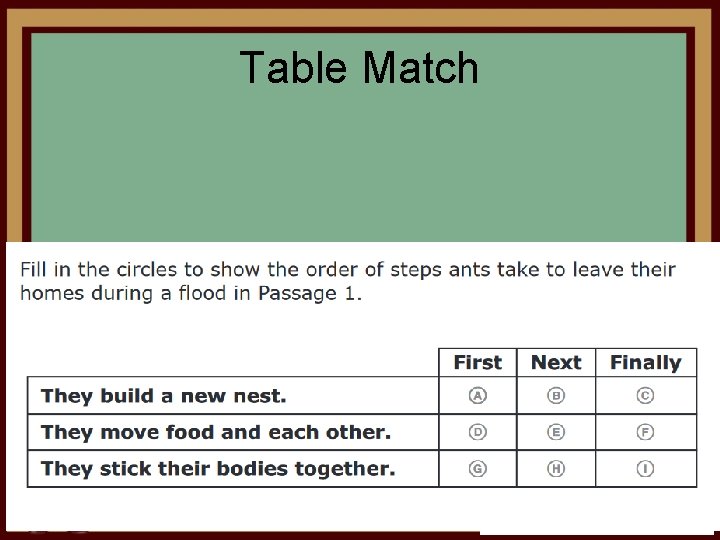 Table Match 25 