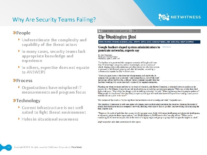 Why Are Security Teams Failing? » People ‣ Underestimate the complexity and capability of