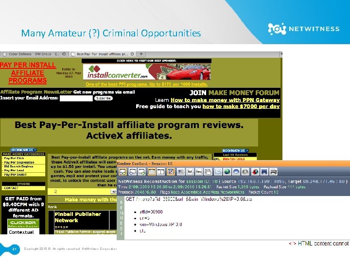 Many Amateur (? ) Criminal Opportunities 51 Copyright 2010 © All rights reserved. Net.
