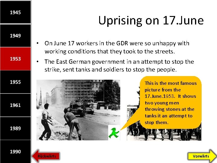 Uprising on 17. June • On June 17 workers in the GDR were so