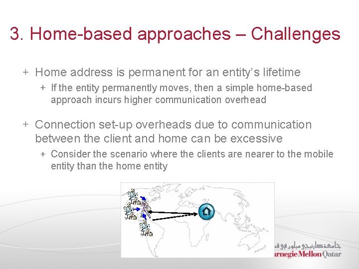 3. Home-based approaches – Challenges Home address is permanent for an entity’s lifetime If