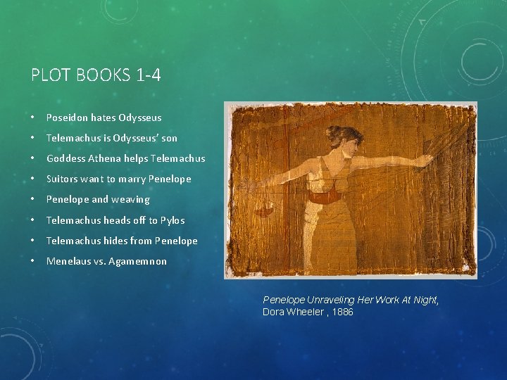 PLOT BOOKS 1 -4 • Poseidon hates Odysseus • Telemachus is Odysseus’ son •