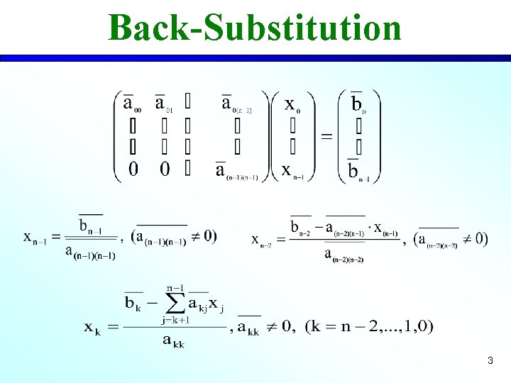 Back-Substitution 3 