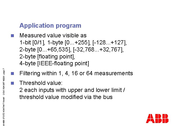 © ABB STOTZ-KONTAKT Gmb. H - 2 CDC 504 067 N 0201, page 7