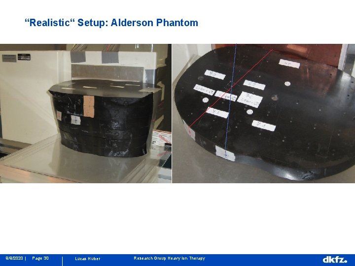 “Realistic“ Setup: Alderson Phantom 9/9/2020 | Page 30 Lucas Huber Research Group Heavy Ion