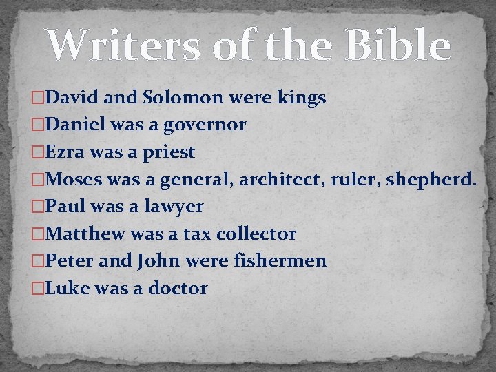 THE BIBLE An Overview MEMORY VERSE 2 TIMOTHY