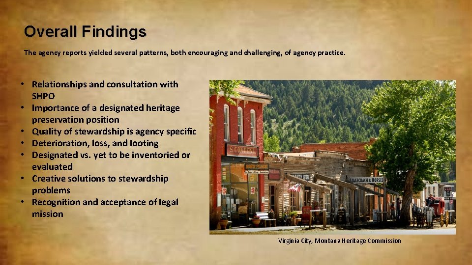 Overall Findings The agency reports yielded several patterns, both encouraging and challenging, of agency