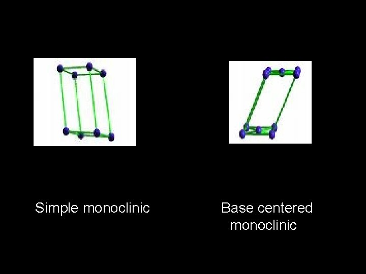 Simple monoclinic Base centered monoclinic 