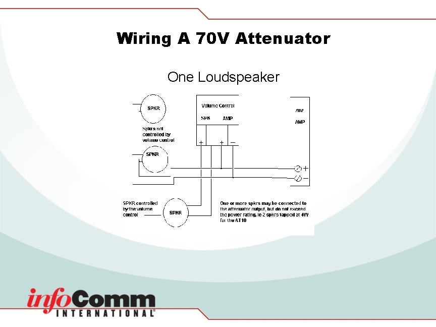 Wiring A 70 V Attenuator One Loudspeaker 