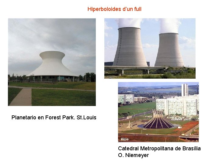 Hiperboloides d’un full Planetario en Forest Park. St. Louis Catedral Metropolitana de Brasília O.