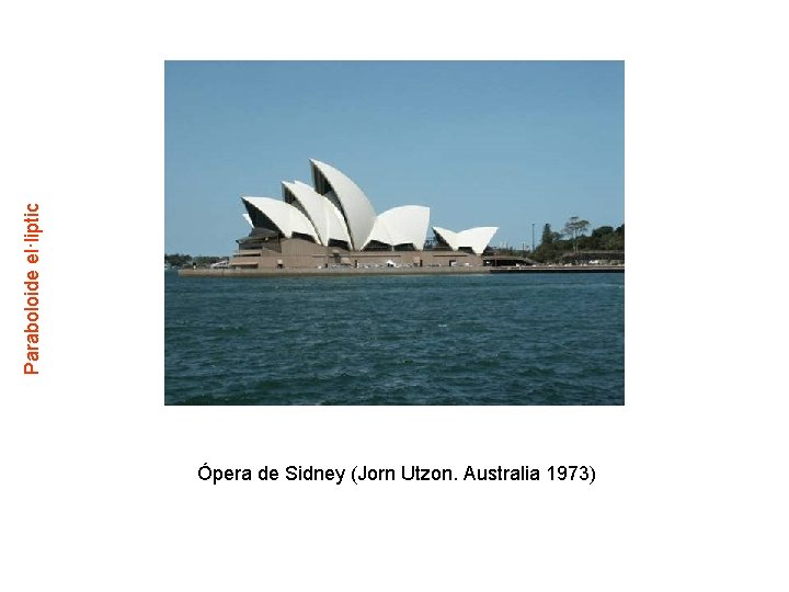 Paraboloide el·liptic Ópera de Sidney (Jorn Utzon. Australia 1973) 