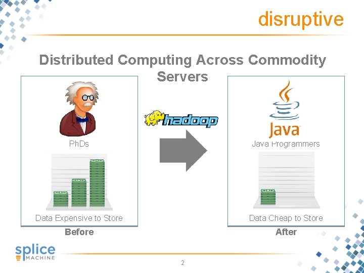 disruptive Distributed Computing Across Commodity Servers Ph. Ds Java Programmers Data Expensive to Store