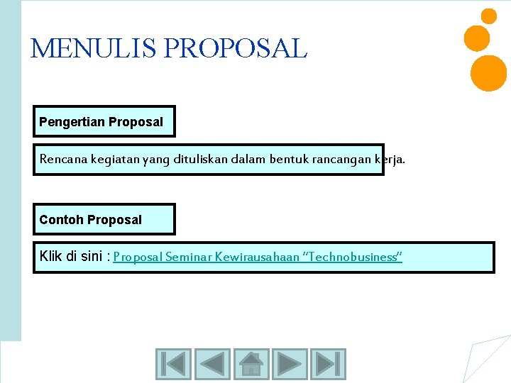 MENULIS PROPOSAL Pengertian Proposal Rencana kegiatan yang dituliskan dalam bentuk rancangan kerja. Contoh Proposal