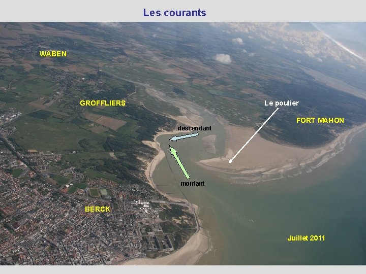 Les courants WABEN GROFFLIERS Le poulier FORT MAHON descendant montant BERCK Juillet 2011 