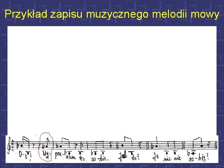 Przykład zapisu muzycznego melodii mowy 17 