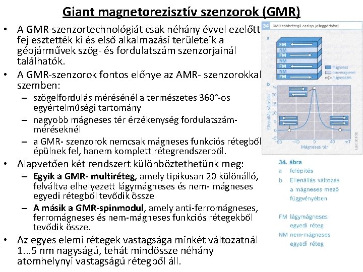 Giant magnetorezisztív szenzorok (GMR) • A GMR szenzortechnológiát csak néhány évvel ezelőtt fejlesztették ki