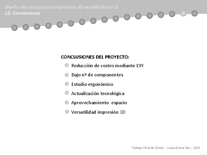 Diseño de carcasa para impresora 3 D modelo Prusa i 3 13. Conclusiones CONCLUSIONES