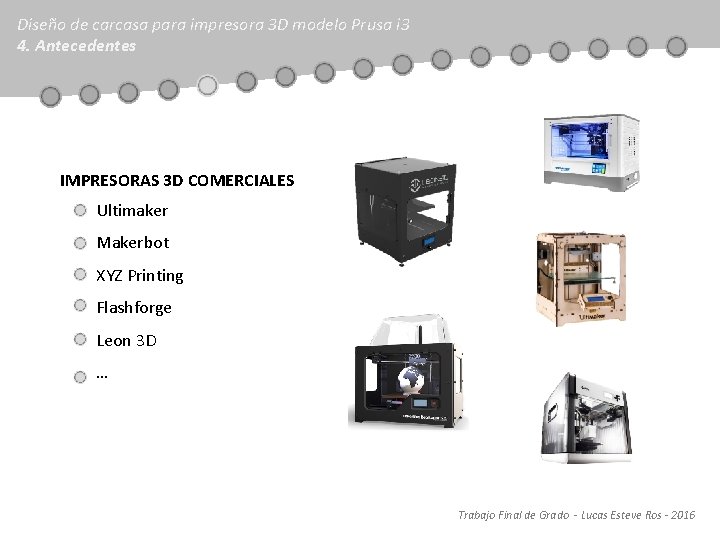 Diseño de carcasa para impresora 3 D modelo Prusa i 3 4. Antecedentes IMPRESORAS