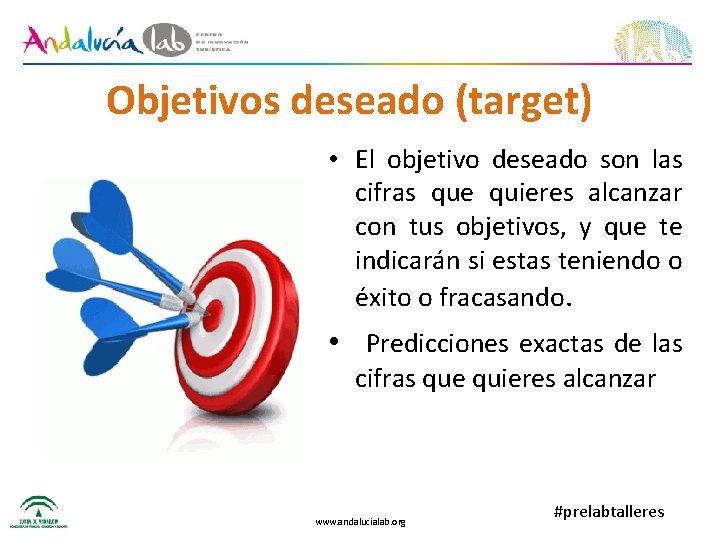 Objetivos deseado (target) • El objetivo deseado son las cifras que quieres alcanzar con