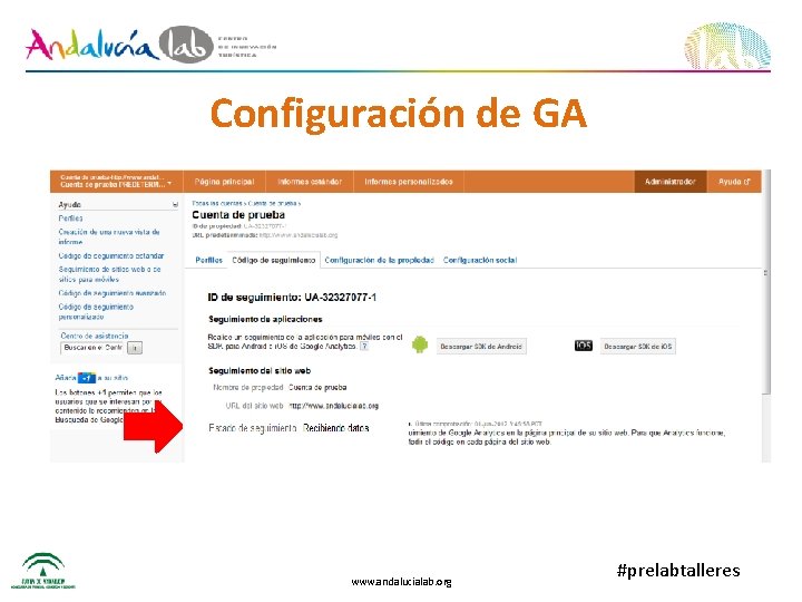 Configuración de GA www. andalucialab. org #prelabtalleres 