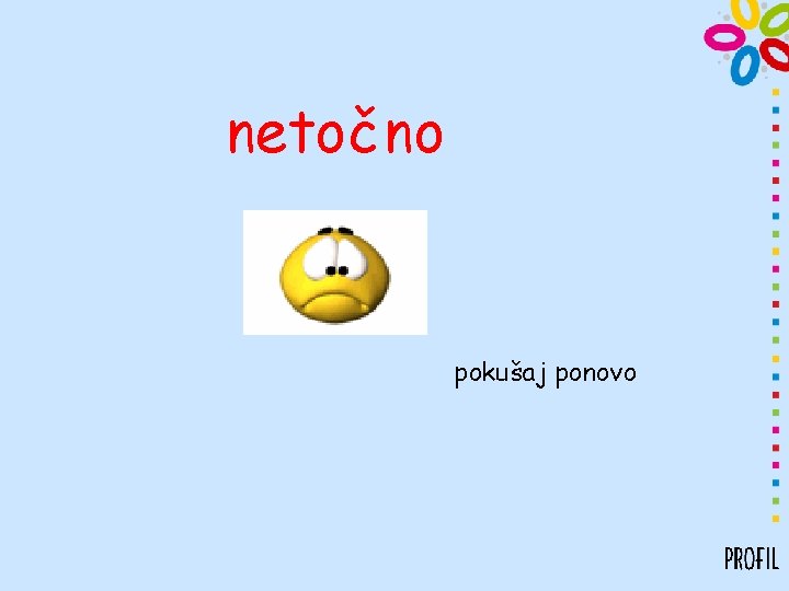 netočno pokušaj ponovo 