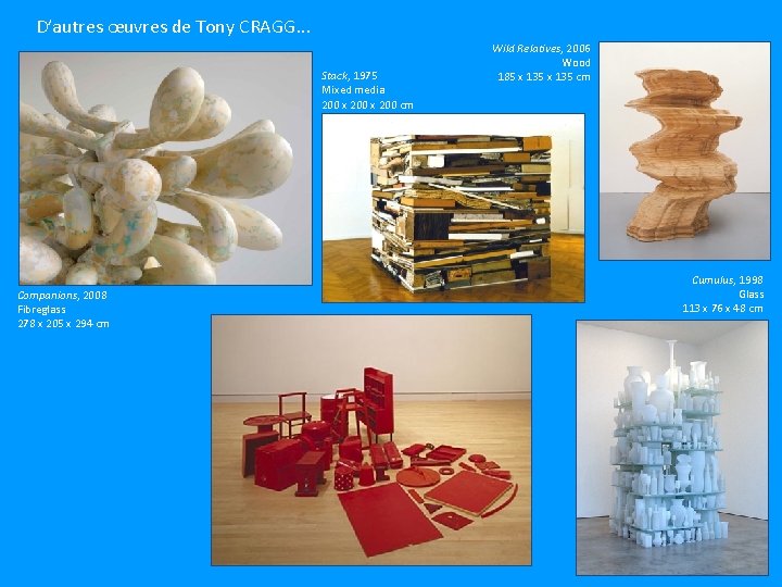 D’autres œuvres de Tony CRAGG. . . Stack, 1975 Mixed media 200 x 200