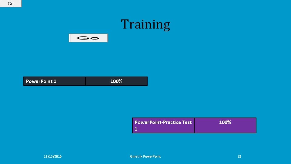 Training Power. Point 1 100% Power. Point-Practice Test 1 12/15/2016 Gmetrix Power. Point 100%