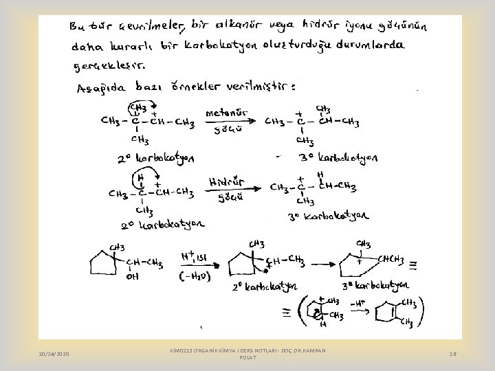 10/24/2020 KİM 0213 ORGANİK KİMYA I DERS NOTLARI - DOÇ. DR. KAMRAN POLAT 16