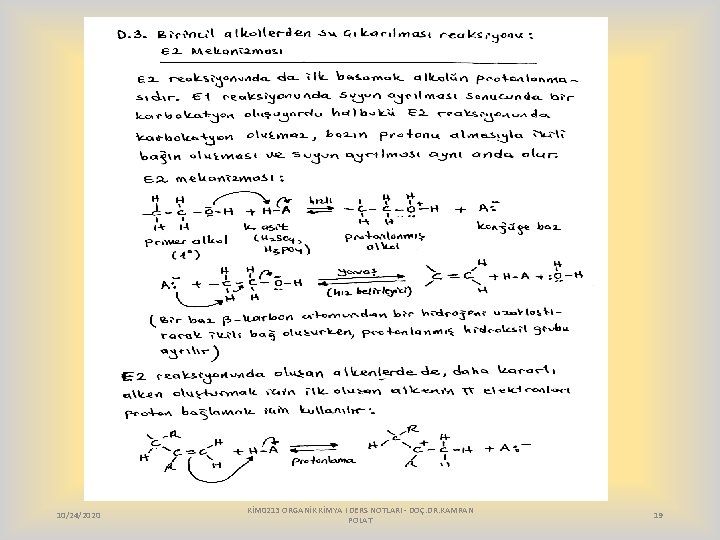 10/24/2020 KİM 0213 ORGANİK KİMYA I DERS NOTLARI - DOÇ. DR. KAMRAN POLAT 19