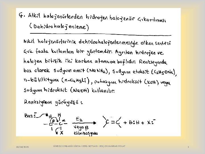 10/24/2020 KİM 0213 ORGANİK KİMYA I DERS NOTLARI - DOÇ. DR. KAMRAN POLAT 2