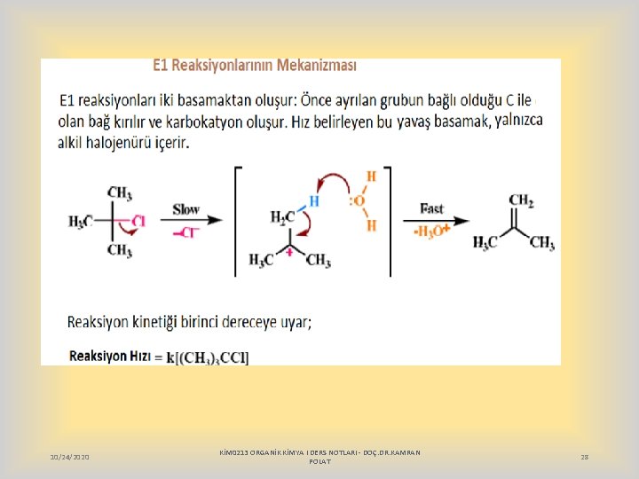 10/24/2020 KİM 0213 ORGANİK KİMYA I DERS NOTLARI - DOÇ. DR. KAMRAN POLAT 28