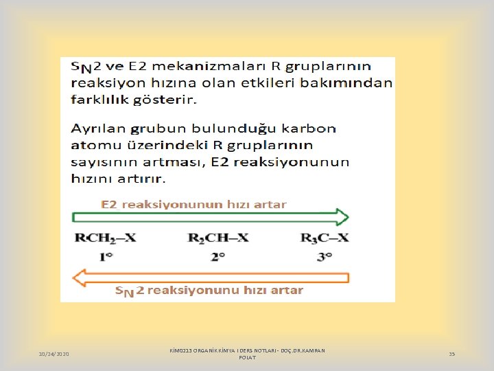 10/24/2020 KİM 0213 ORGANİK KİMYA I DERS NOTLARI - DOÇ. DR. KAMRAN POLAT 35