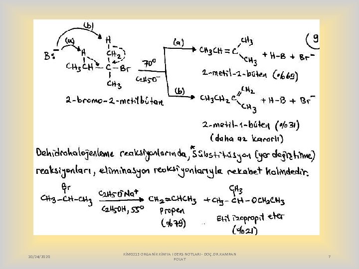 10/24/2020 KİM 0213 ORGANİK KİMYA I DERS NOTLARI - DOÇ. DR. KAMRAN POLAT 7