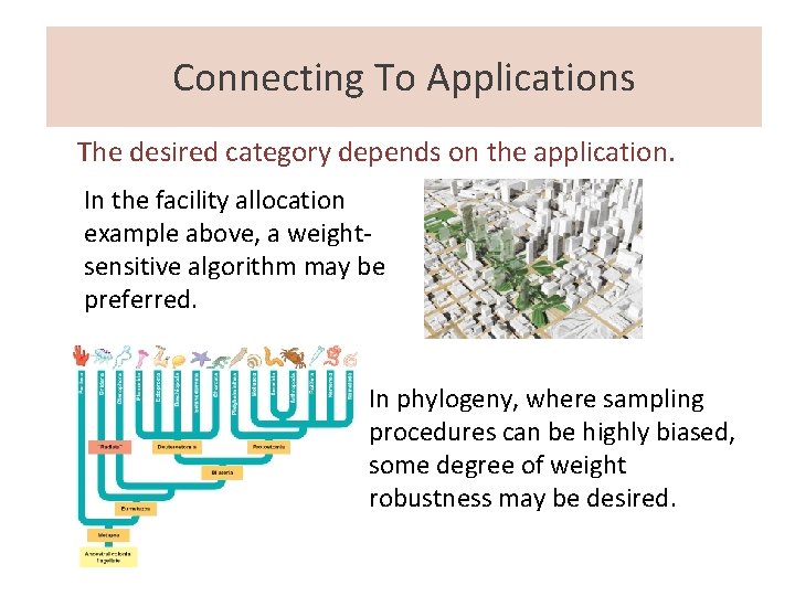 Outline Connecting To Applications The desired category depends on the application. In the facility